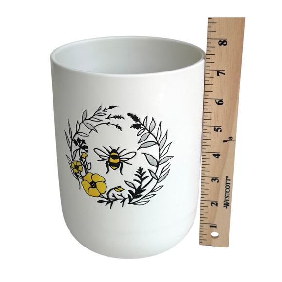 Prima Design Bumble Bee CROCK Utensil Holder Garden Flower Planter 7.5x5 Ceramic - Picture 5 of 6